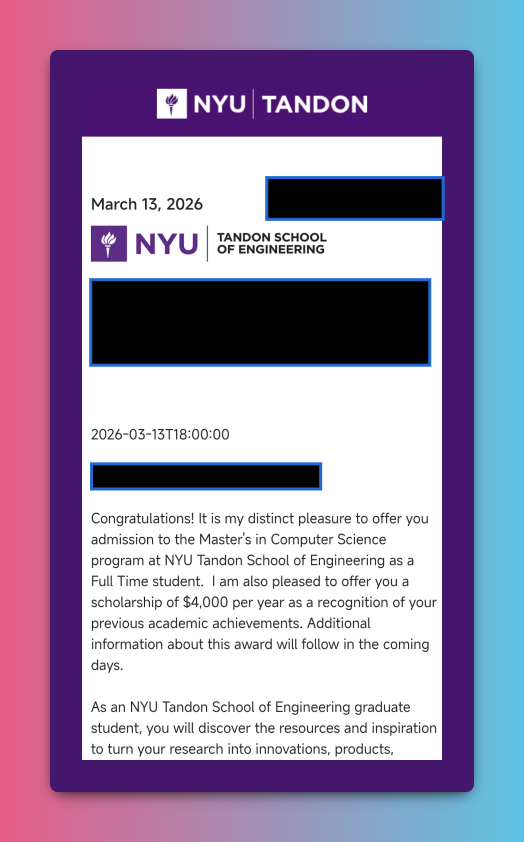 2026 NYU acceptance