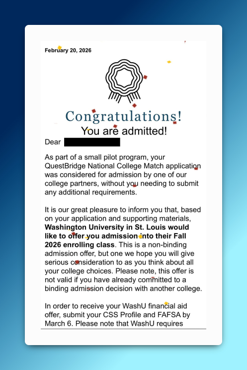 2026 QuestBridge acceptance